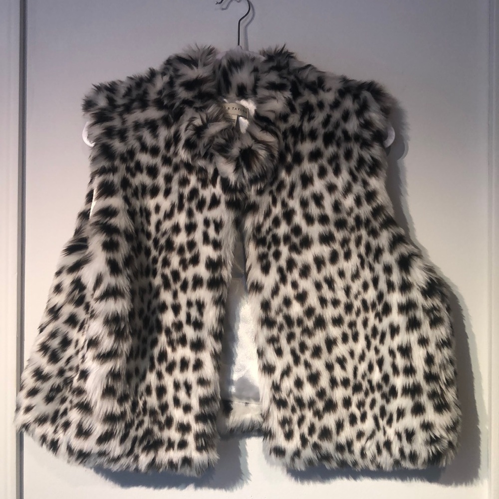 Lord & Taylor Animal Print Faux Fur Vest
